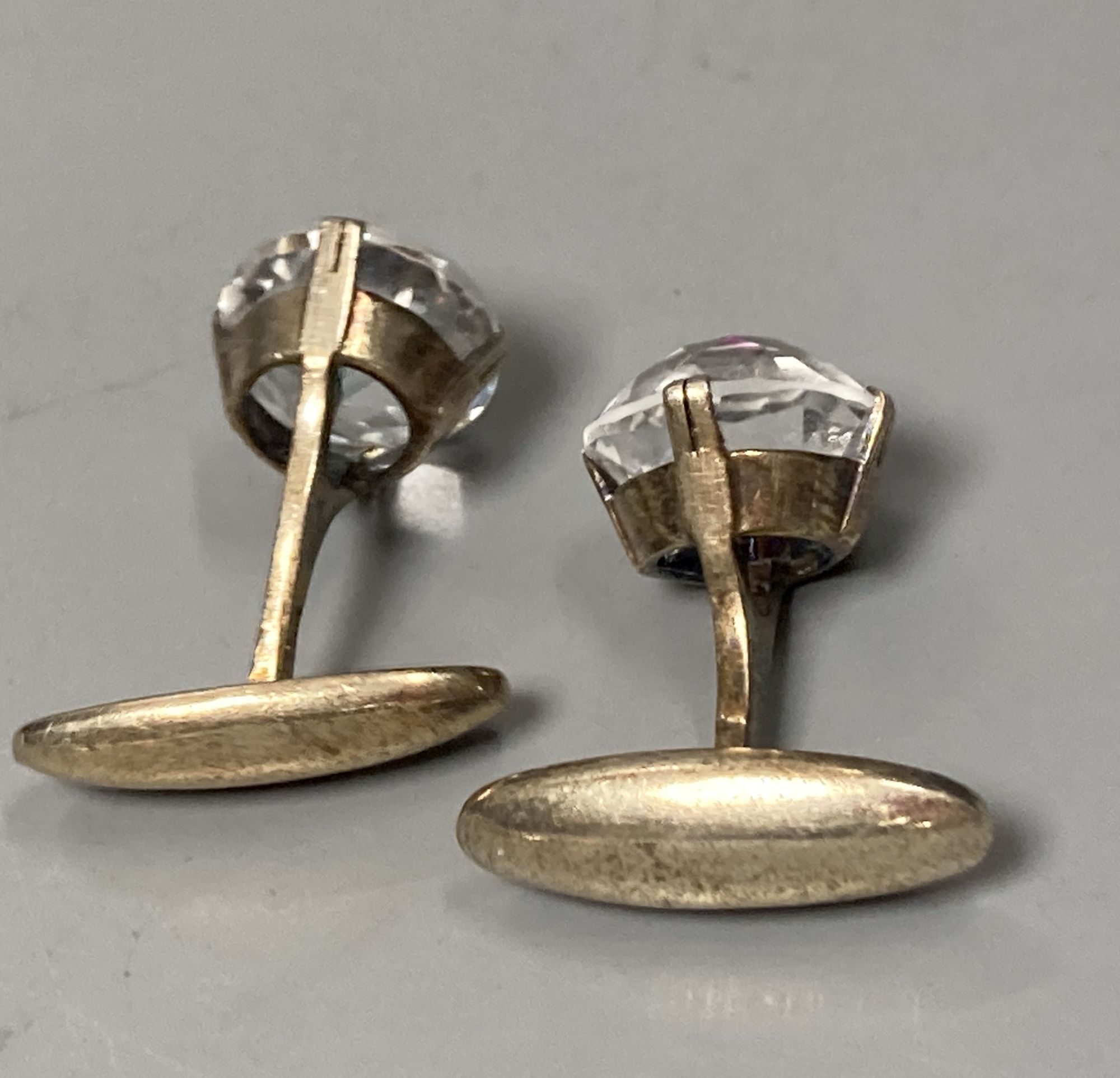 Five assorted pairs of white metal cufflinks